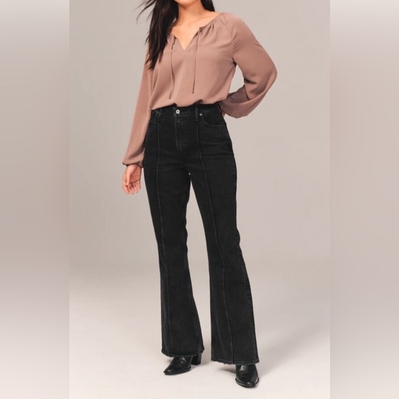 Abercrombie Curve Love Vintage High Rise Flare Jeans 29L - Picture 3 of 7
